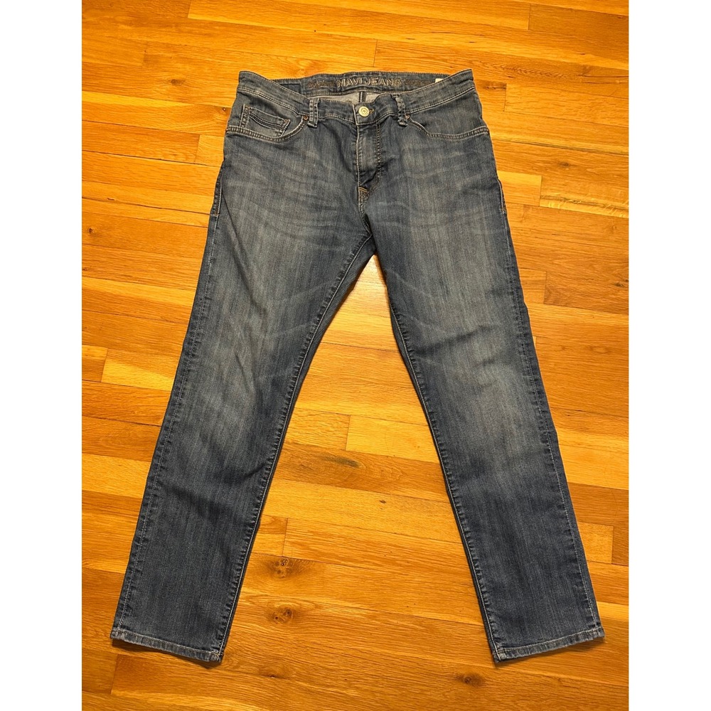 Mavi Jake Regular Rise Slim Leg Mens Blue Jeans 34x30 Medium Wash Denim